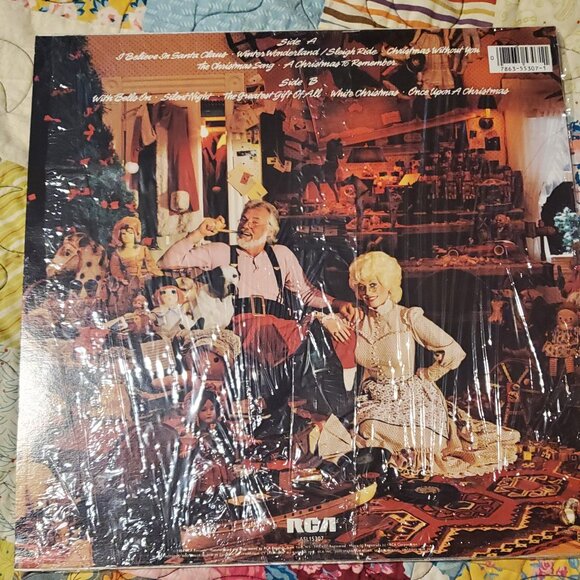 80's Kenny & Dolly "Once Upon a Christmas" Christmas Record - 80's Christmas - Picture 2 of 7